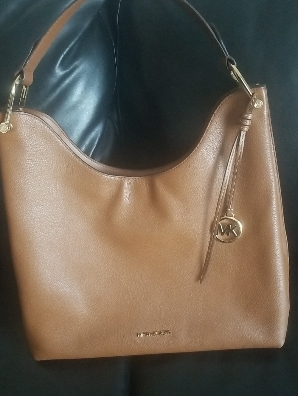 Michael Kors Cognac Pebbled Leather Shoulder Bag